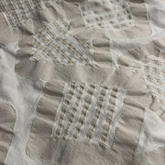 West Elm Modern Geo Standard Shams Set Of 2 White beige neutral farmhouse boho - Picture 7 of 7